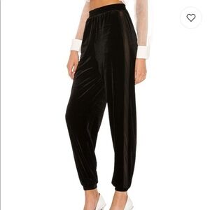superdown Candace Black Velour Track Sweatpants XS